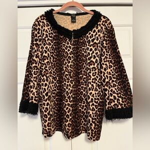 Rafaella Studio Woman Leopard Sweater, Size 1X